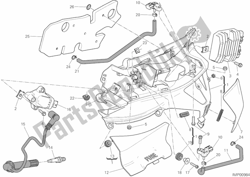 All parts for the Impianto Elettrico Sinistro of the Ducati Superbike 959 Panigale ABS Brasil 2019